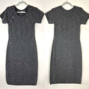 CALVIN KLEIN short sleeve sweater dress charcoal gray S